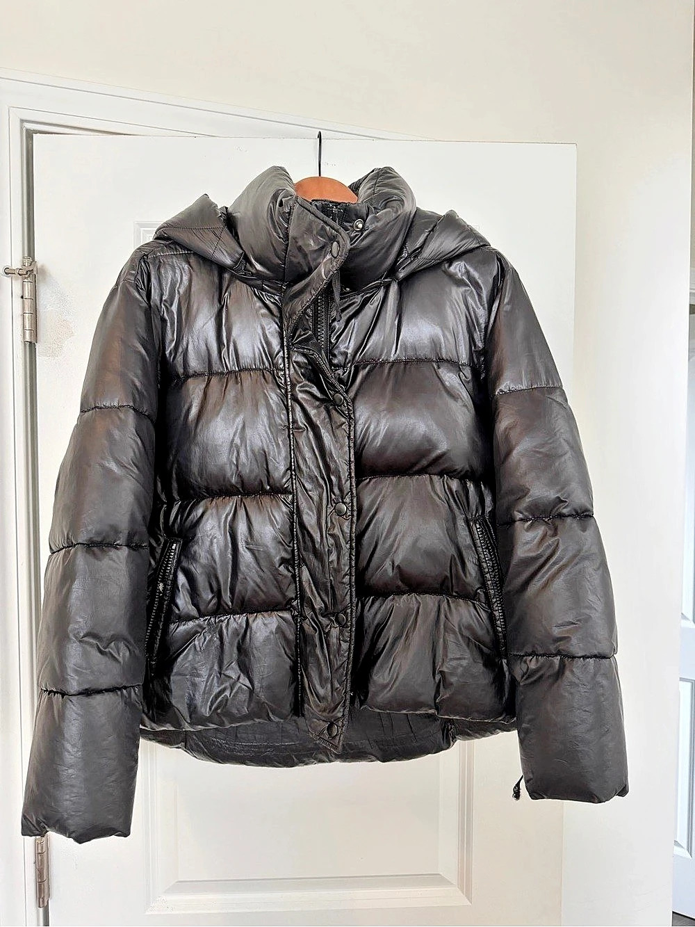 GAP Recycled Puffer Jacket Hooded Black Medium